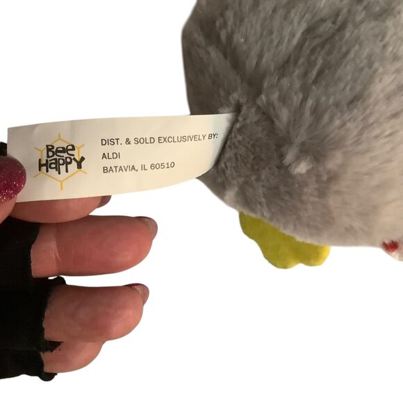 Valentine’s Day Bee Happy Plush Owl Keychain With Heart & Clip For Ages 3+ 4.5" - Picture 4 of 6